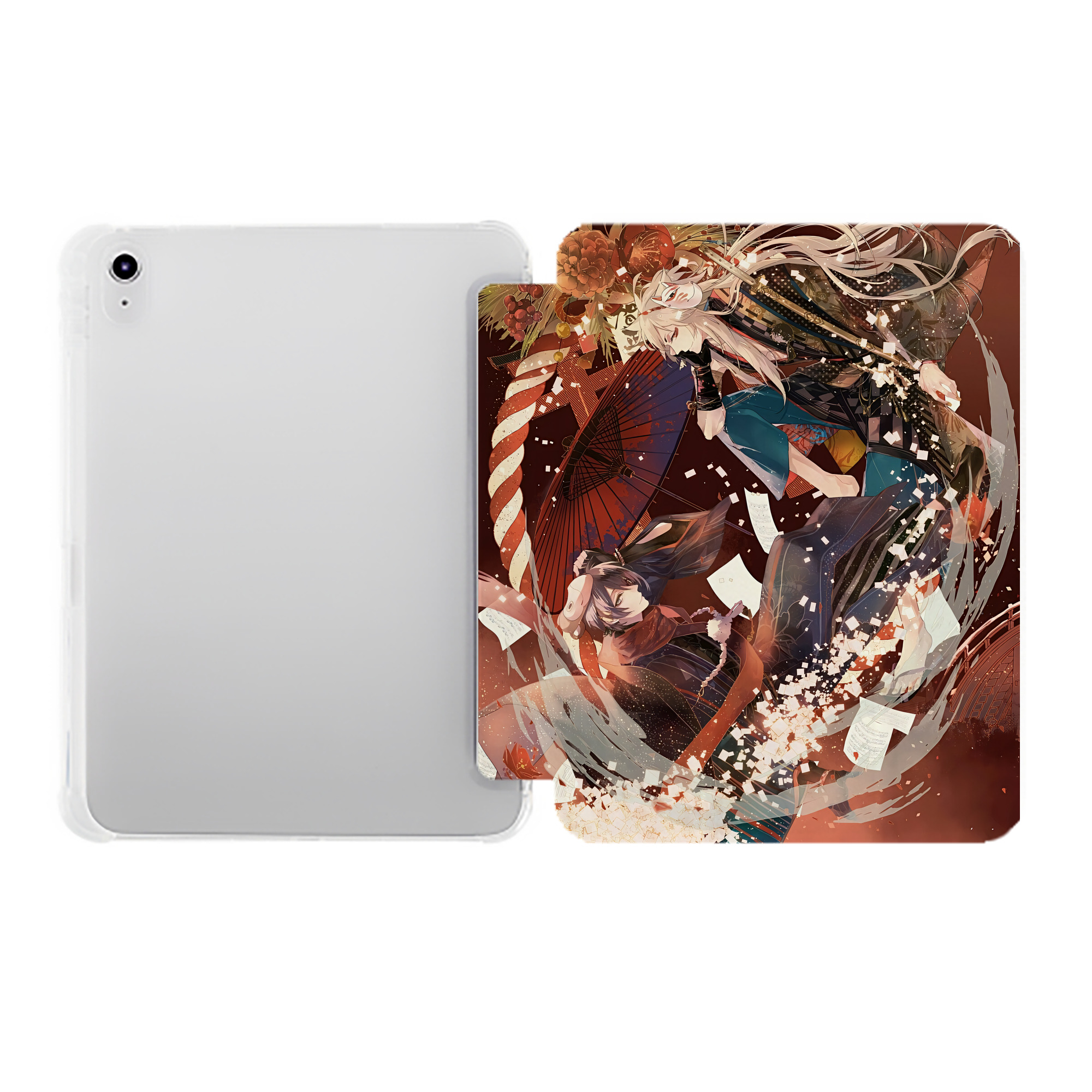 （画像用） 刀剣乱舞 Touken Ranbu IPad ケース ペン収納付き 三つ折りスタンド PUレザー×シリコン 対応機種9.5/10.5/10.9インチ